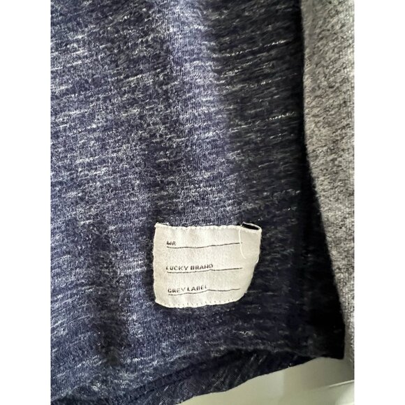 Lucky Brand Mens Sz M Ragland Long Sleeve Shirt Navy Grey Label Softest Knitwear - Picture 11 of 13